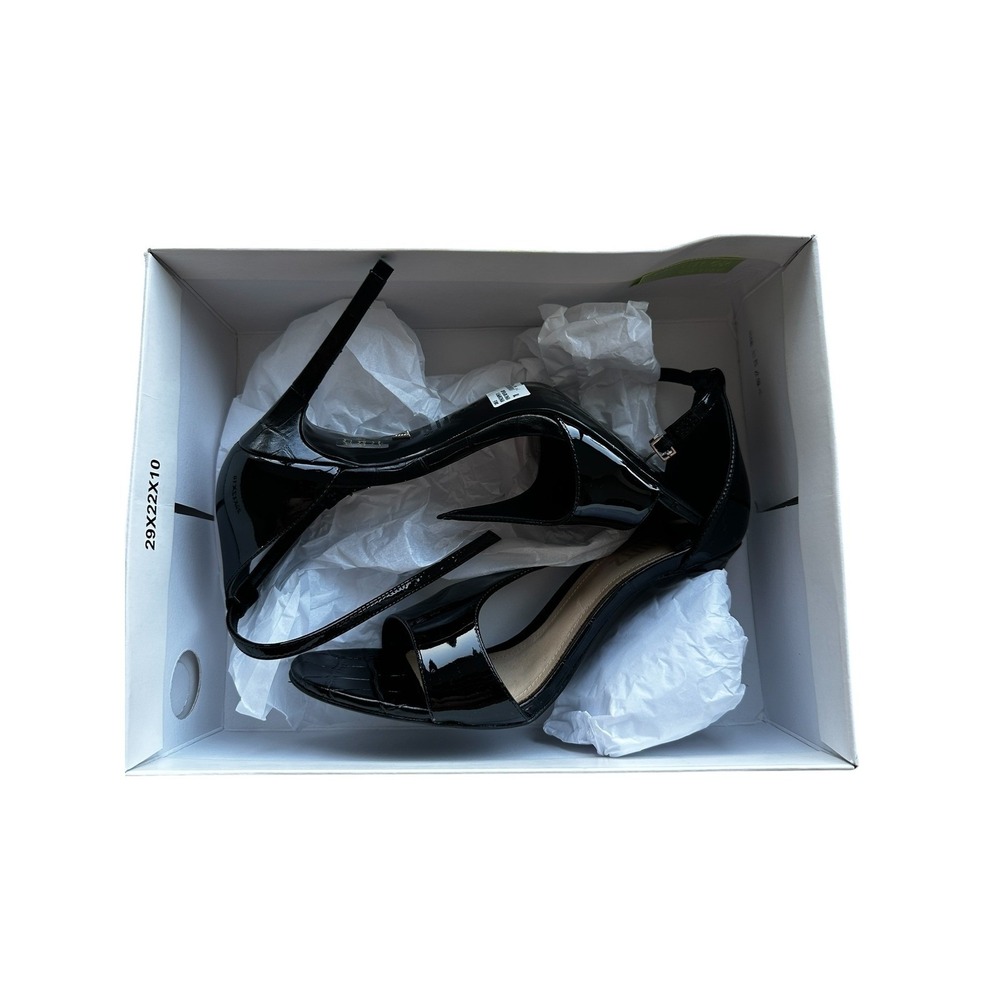 Schutz Black Strappy Heels Open Toe Ankle Strap Stiletto Sandals 7B Prom - Picture 4 of 11